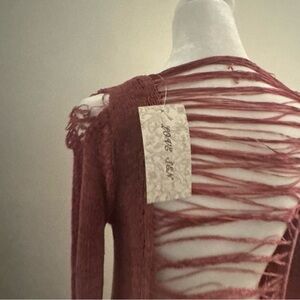 Fashion Nova Distressed Pink Sweater